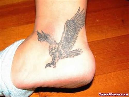 Elegant Eagle Tattoo On Ankle