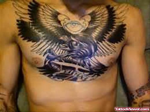Eagle Tattoos  On Chest