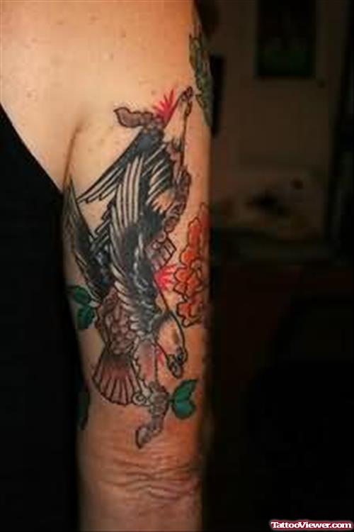 Colorful Eagle Tattoo For Shoulder