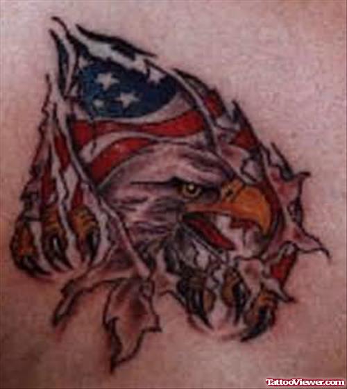 Terrific Eagle Face Tattoo