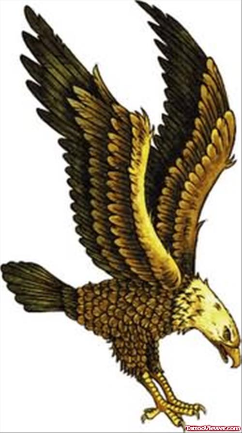 Yellow Eagle Tattoo Design