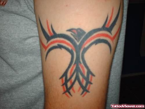 Tribal Black Red Eagle Tattoo