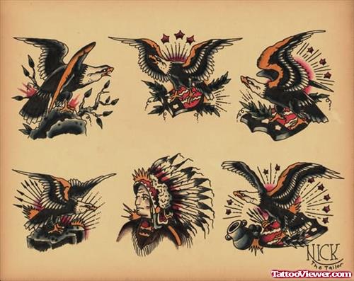 Old Eagle Tattoo Collection