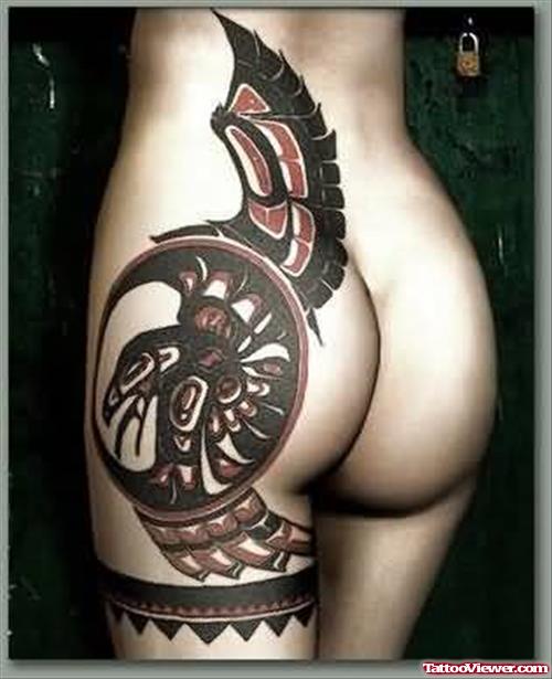 Eagle Tattoo On Lower Waist