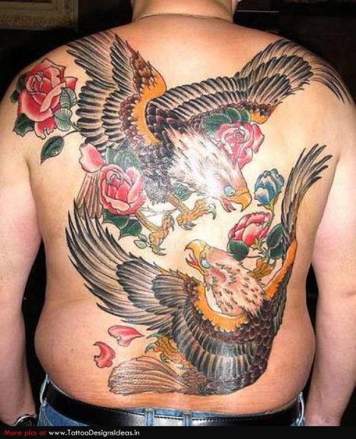 Full Back Eagle Tattoo For Men