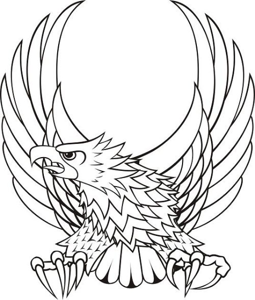 Outline Flying Eagle Tattoo Design