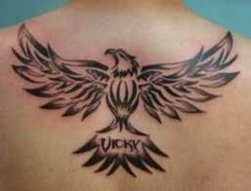 Vicky Eagle Tattoo On Back