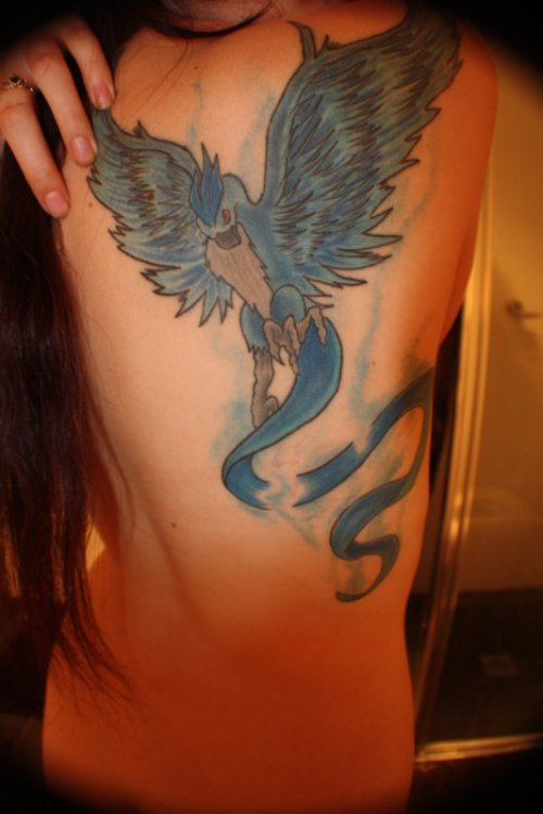 Blue Eagle Tattoo On Back