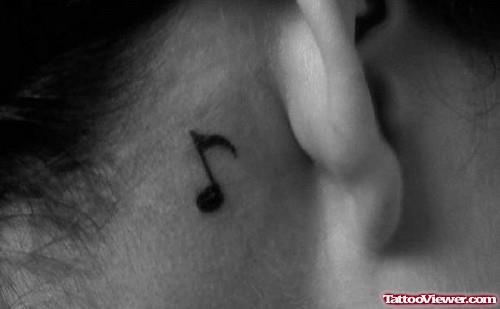 Musical Note Ear Tattoo