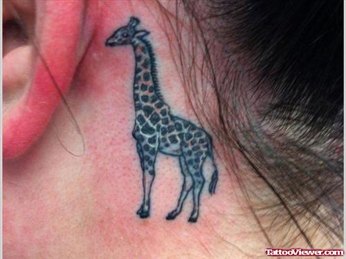 Giraffe Ear Tattoo For Girls
