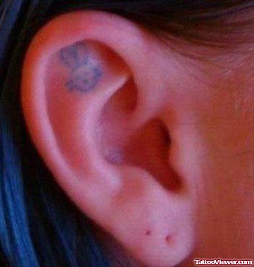 Bunny Head Tattoo In Ear