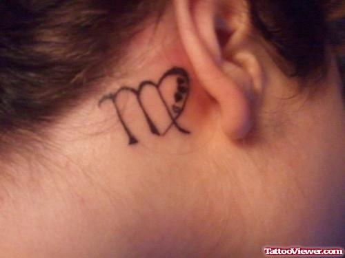 Virgo Zodiac Ear Tattoo