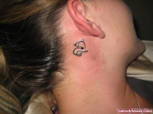 Musical Note Ear Tattoo For Girls
