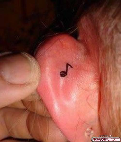 Music Note Ear Tattoo