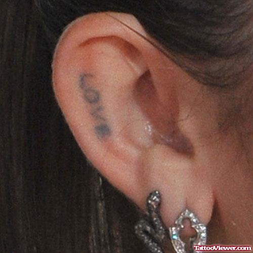 Miley Cyrus Inside Love Ear Tattoo