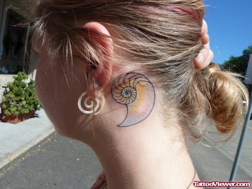 Shell Back Ear Tattoo