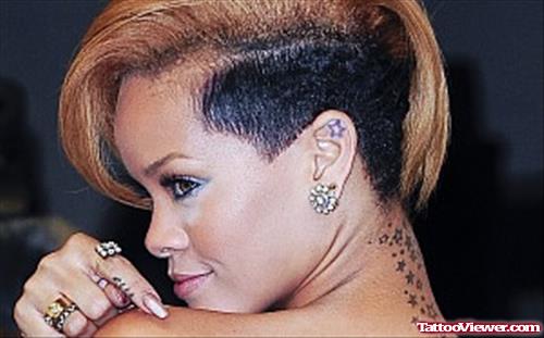 Rihanna Ear Star Tattoo