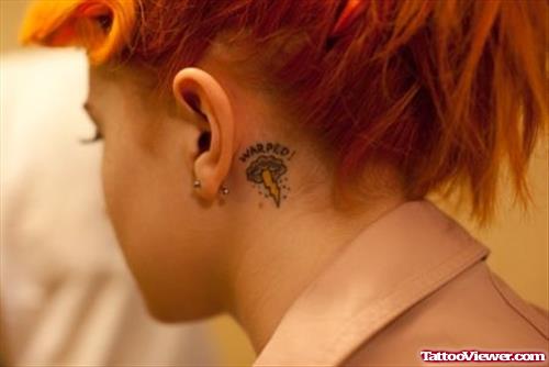 Hayley Williams Back Ear Tattoo