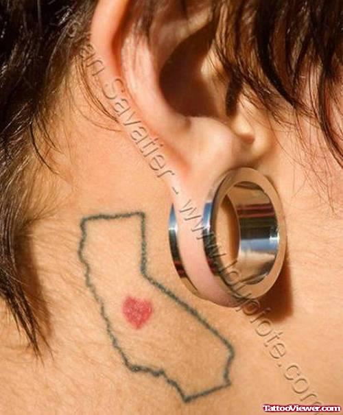 Tiny Heart Behind Ear Tattoo