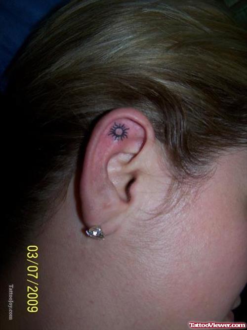 Sun Ear Tattoo