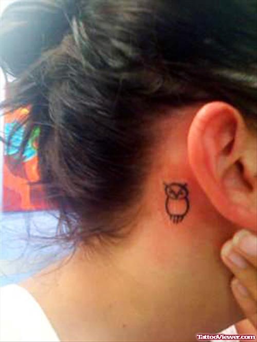 Outline Owl Ear Tattoo