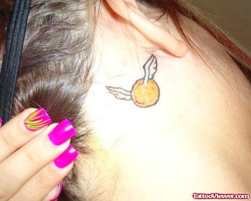 Harry Potter Snitch Behind Ear Tattoo