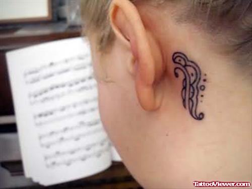 Behind Ear Tattoo Design