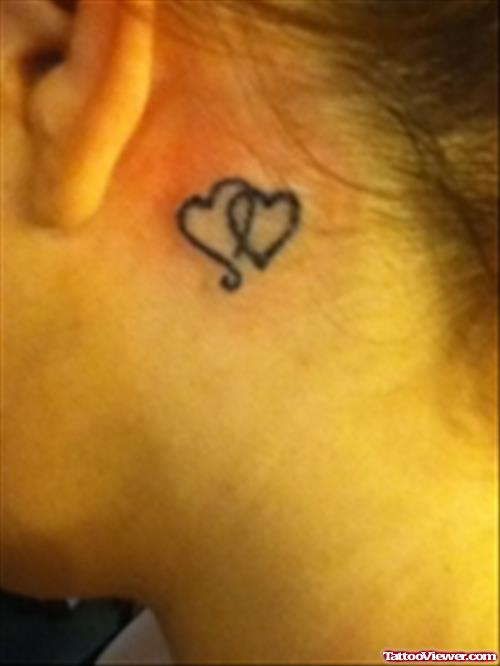 Hearts Ear Tattoo