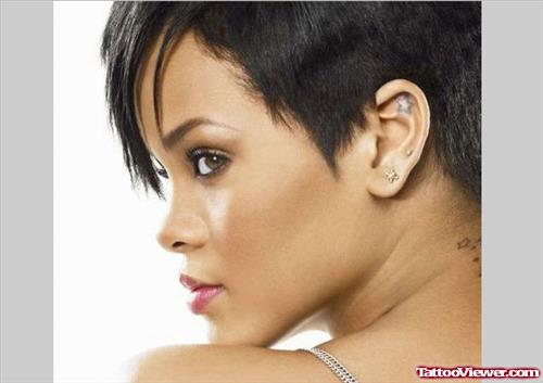 Best Rihanna Ear Tattoo