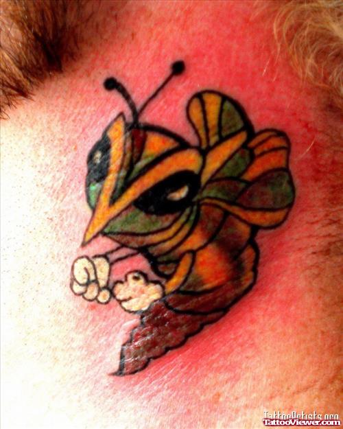 Angry Colored Bumblebee Tattoo