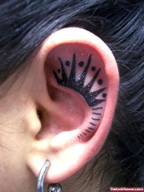 Left Ear Tattoo For Girls