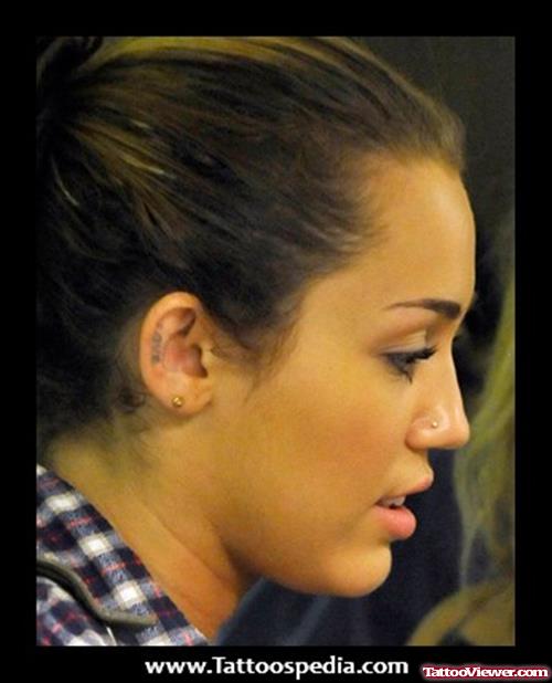 Love Ear Tattoo Of Miley Cyrus