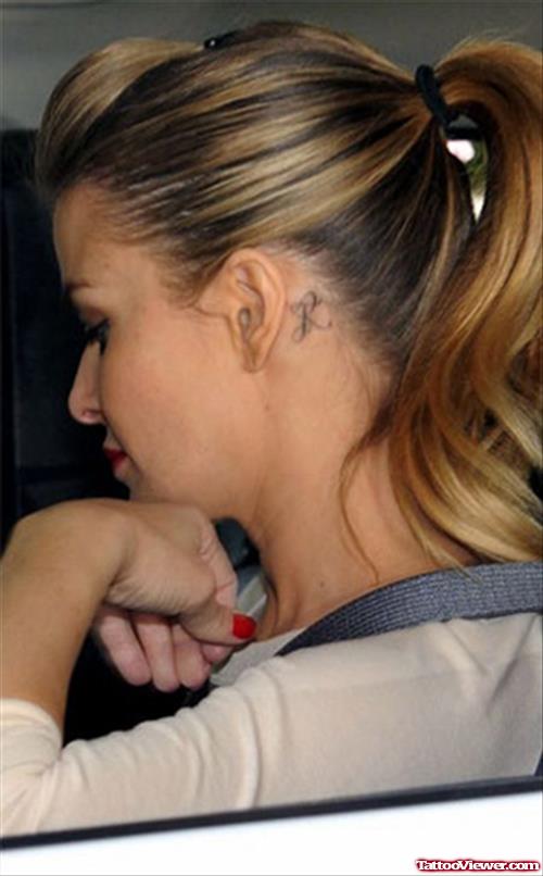 Carmen Electra Back Ear Tattoo