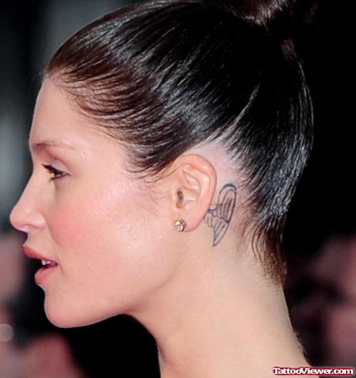 Cool Wing Tattoo Behind Ear