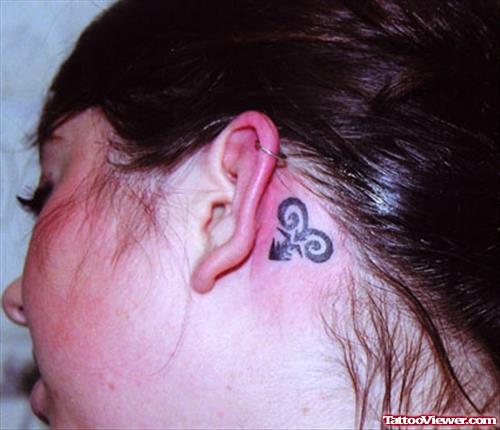 Aries Back Ear Tattoo