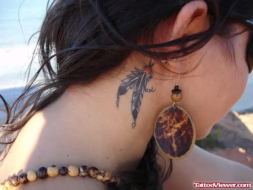Tumblr Feather Tattoo Behind Ear