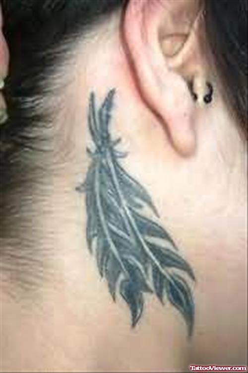 Feather Tattoos Behind Ear