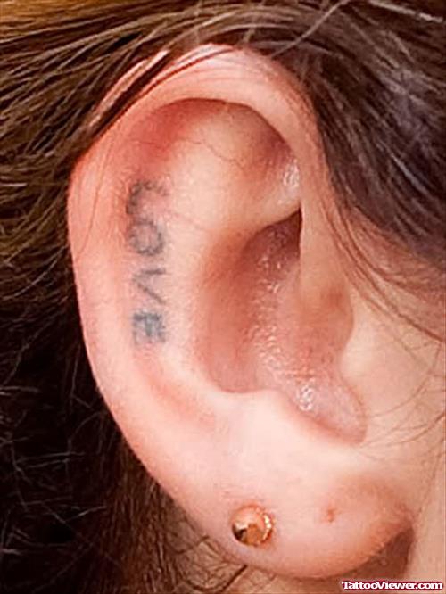 Love Tattoo Inside Ear