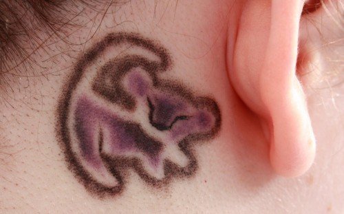 Teddy Back Ear Tattoo