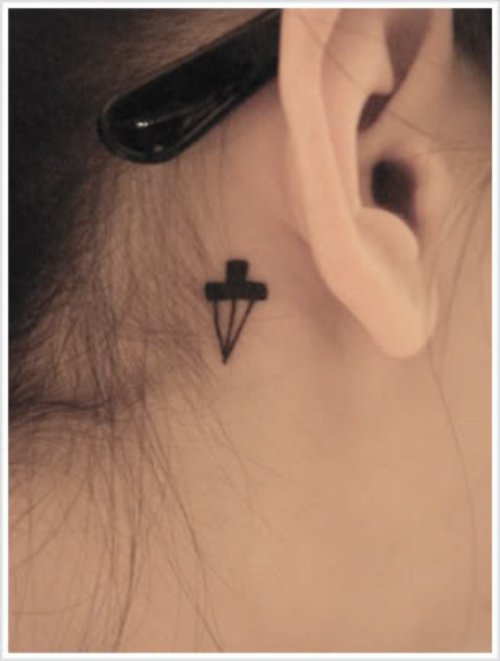Arrow Tattoo Behind Ear