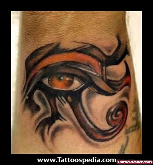 Grey ink Tribal Egyptian Eye Tattoo