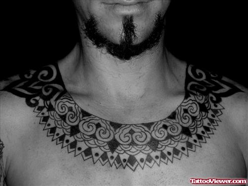 Egyptian Tattoo Arounf Neck For Men