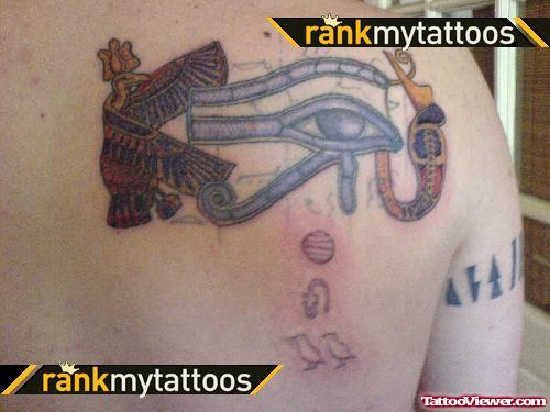 Egyptian Eye Tattoo On Back Body