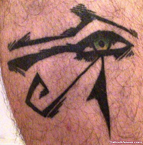 Black Tribal Egyptian Eye Tattoo