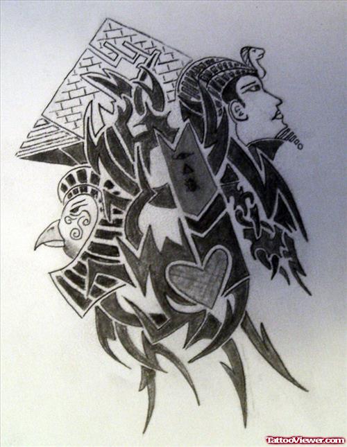 Tribal And Egyptian Tattoo Design