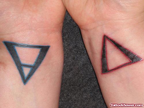 Egyptian Triangle Tattoos On Wrists