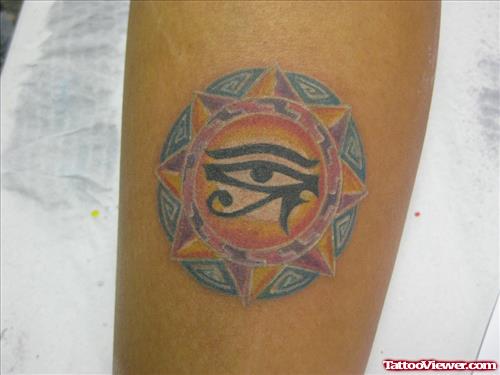 Colored Horus Eye Egyptian Tattoo