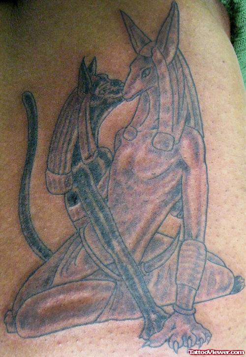 Awesome Grey Ink Egyptian Tattoos