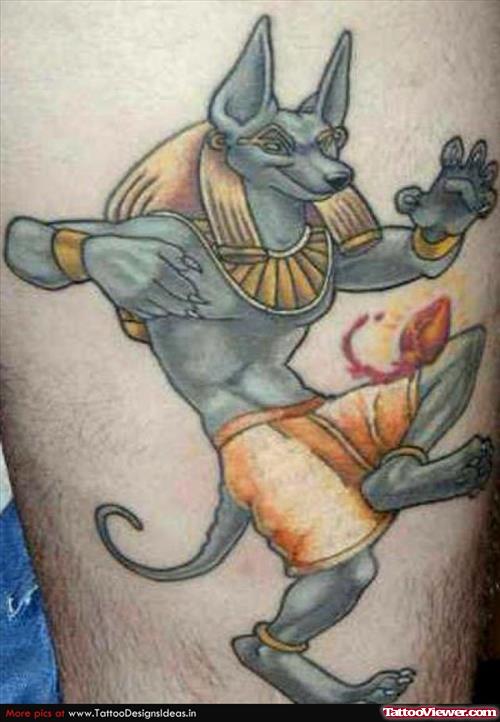 Egyptian Colored Tattoo On Half Sleeve