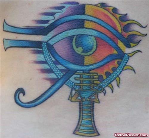 Colored Egyptian Flaming Tattoo